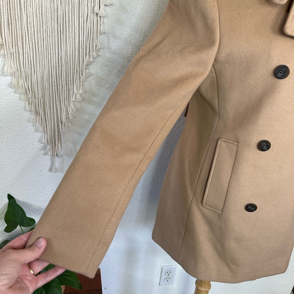 Calvin Klein Tan Wool Pea Coat with Classic Design size 8 - Picture 2 of 7